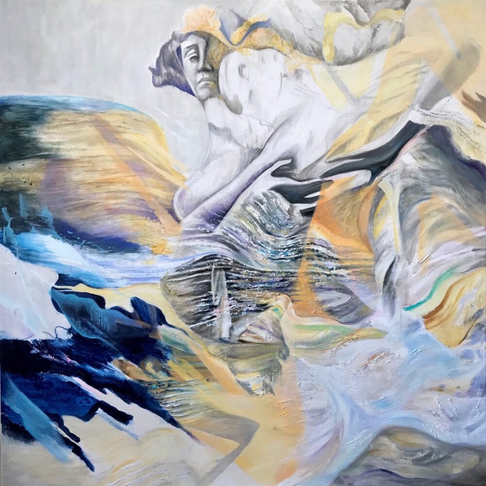 Bianca Paraschiv- Concordia- 100x100 cm , acrylic and oil on canvas